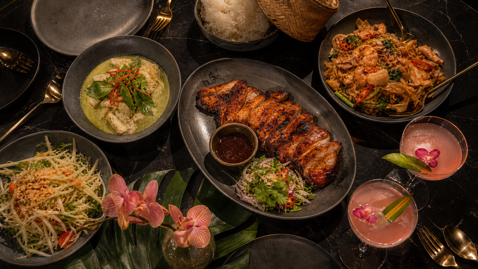A generous Thai feast for sharing